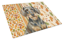 Load image into Gallery viewer, Wirehaired Wild Boar Dachshund Heirloom Fall Glass Cutting Board