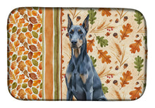 Load image into Gallery viewer, Blue Doberman Pinscher Heirloom Fall Dish Drying Mat
