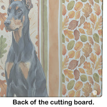 Load image into Gallery viewer, Doberman Pinscher Heirloom Fall Glass Cutting Board