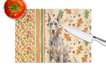 Load image into Gallery viewer, Fawn Doberman Pinscher Heirloom Fall Glass Cutting Board