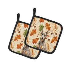 Load image into Gallery viewer, Fawn Doberman Pinscher Heirloom Fall Pair of Pot Holders