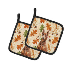 Load image into Gallery viewer, Red Doberman Pinscher Heirloom Fall Pair of Pot Holders