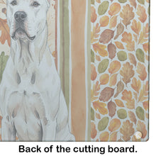 Load image into Gallery viewer, Dogo Argentino Heirloom Fall Glass Cutting Board