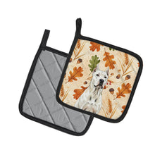 Load image into Gallery viewer, Dogo Argentino Heirloom Fall Pair of Pot Holders