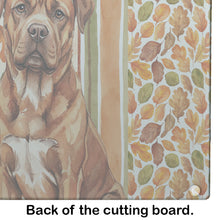 Load image into Gallery viewer, Mahogany Dogue de Bordeaux Heirloom Fall Glass Cutting Board
