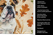 Load image into Gallery viewer, Brindle and White English Bulldog Heirloom Fall Kitchen Towel