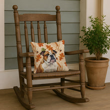 Load image into Gallery viewer, Brindle and White English Bulldog Heirloom Fall Throw Pillow