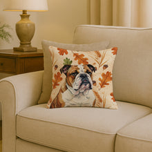 Load image into Gallery viewer, Brindle and White English Bulldog Heirloom Fall Throw Pillow