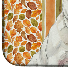 Load image into Gallery viewer, White English Bulldog Heirloom Fall Dish Drying Mat