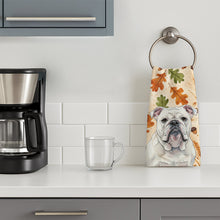 Load image into Gallery viewer, White English Bulldog Heirloom Fall Kitchen Towel
