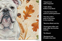 Load image into Gallery viewer, White English Bulldog Heirloom Fall Kitchen Towel