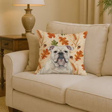 Load image into Gallery viewer, White English Bulldog Heirloom Fall Throw Pillow