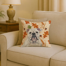 Load image into Gallery viewer, White English Bulldog Heirloom Fall Throw Pillow