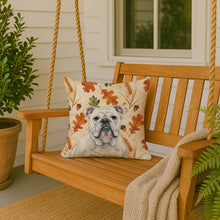 Load image into Gallery viewer, White English Bulldog Heirloom Fall Throw Pillow