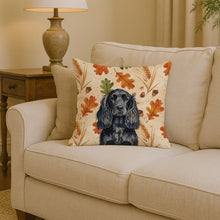 Load image into Gallery viewer, Black English Cocker Spaniel Heirloom Fall Throw Pillow