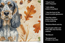 Load image into Gallery viewer, Blue Roan &amp; Tan English Cocker Spaniel Heirloom Fall Kitchen Towel