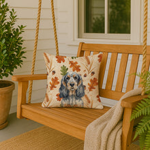 Load image into Gallery viewer, Blue Roan &amp; Tan English Cocker Spaniel Heirloom Fall Throw Pillow