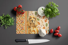 Load image into Gallery viewer, Golden English Cocker Spaniel Heirloom Fall Glass Cutting Board