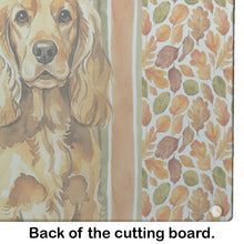 Load image into Gallery viewer, Golden English Cocker Spaniel Heirloom Fall Glass Cutting Board
