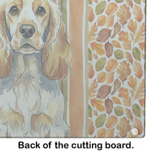 Load image into Gallery viewer, Lemon Roan English Cocker Spaniel Heirloom Fall Glass Cutting Board