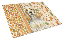Load image into Gallery viewer, Lemon Roan English Cocker Spaniel Heirloom Fall Glass Cutting Board