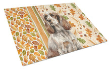 Load image into Gallery viewer, Liver Roan English Cocker Spaniel Heirloom Fall Glass Cutting Board