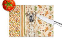 Load image into Gallery viewer, Apricot English Mastiff Heirloom Fall Glass Cutting Board