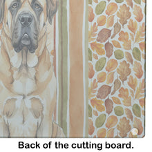 Load image into Gallery viewer, Apricot English Mastiff Heirloom Fall Glass Cutting Board