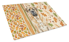 Load image into Gallery viewer, Apricot English Mastiff Heirloom Fall Glass Cutting Board