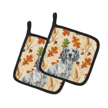 Load image into Gallery viewer, Blue Belton English Setter Heirloom Fall Pair of Pot Holders