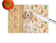 Load image into Gallery viewer, Orange Belton English Setter Heirloom Fall Glass Cutting Board