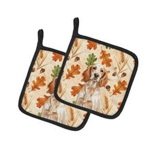 Load image into Gallery viewer, Orange Belton English Setter Heirloom Fall Pair of Pot Holders
