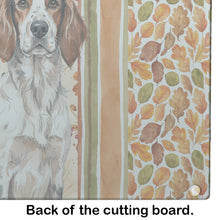 Load image into Gallery viewer, Tricolor English Setter Heirloom Fall Glass Cutting Board