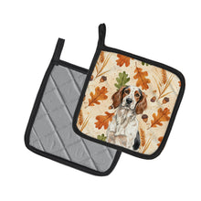 Load image into Gallery viewer, Tricolor English Setter Heirloom Fall Pair of Pot Holders