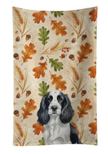 Load image into Gallery viewer, Black and White English Springer Spaniel Heirloom Fall Kitchen Towel