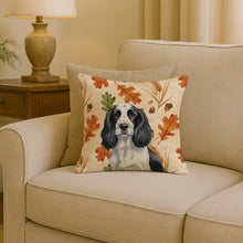 Load image into Gallery viewer, Black and White English Springer Spaniel Heirloom Fall Throw Pillow