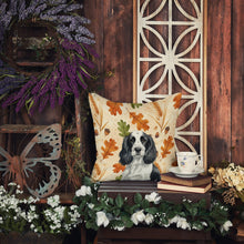 Load image into Gallery viewer, Black and White English Springer Spaniel Heirloom Fall Throw Pillow