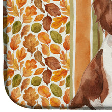 Load image into Gallery viewer, Liver and White English Springer Spaniel Heirloom Fall Dish Drying Mat