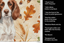 Load image into Gallery viewer, Liver and White English Springer Spaniel Heirloom Fall Kitchen Towel