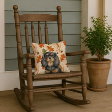 Load image into Gallery viewer, Black and Tan English Toy Spaniel Heirloom Fall Throw Pillow