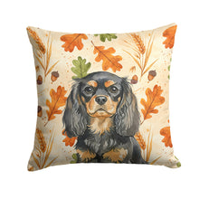 Load image into Gallery viewer, Black and Tan English Toy Spaniel Heirloom Fall Throw Pillow