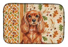 Load image into Gallery viewer, Ruby English Toy Spaniel Heirloom Fall Dish Drying Mat