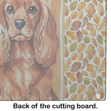 Load image into Gallery viewer, Ruby English Toy Spaniel Heirloom Fall Glass Cutting Board