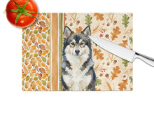 Load image into Gallery viewer, Finnish Lapphund Heirloom Fall Glass Cutting Board