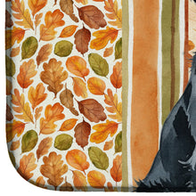 Load image into Gallery viewer, Black Flat-Coated Retriever Heirloom Fall Dish Drying Mat