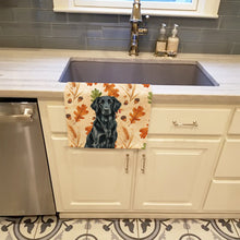 Load image into Gallery viewer, Black Flat-Coated Retriever Heirloom Fall Kitchen Towel