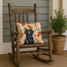 Load image into Gallery viewer, Black Flat-Coated Retriever Heirloom Fall Throw Pillow