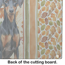 Load image into Gallery viewer, German Pinscher Heirloom Fall Glass Cutting Board