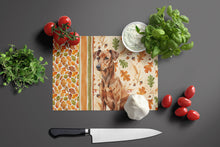Load image into Gallery viewer, Red German Pinscher Heirloom Fall Glass Cutting Board