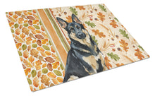 Load image into Gallery viewer, Black and Tan German Shepherd Heirloom Fall Glass Cutting Board